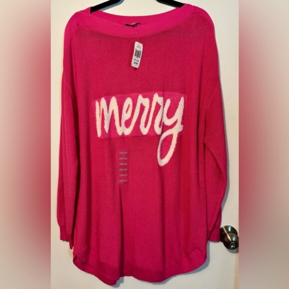 Beautiful Pink Merry Sweater - Can Ship Quick! - Picture 1 of 2
